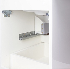 Style Line Тумба с раковиной подвесная Даллас 110 R Люкс, белая PLUS эмаль – фотография-5